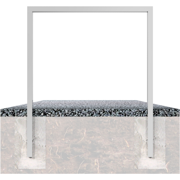 Lean-on hoop made of steel tube | Square tube, 60 x 40 mm | without cross bar | total width: 750 mm | hot-dip galvanized